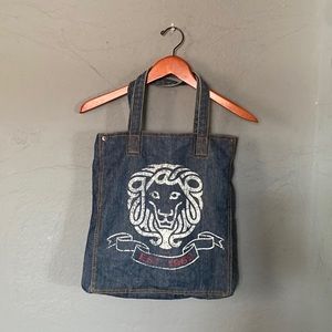 GAP Denim Dark Wash Lion Tote Bag Zodiac Leo Sack Reusable Bag Shopping Bag